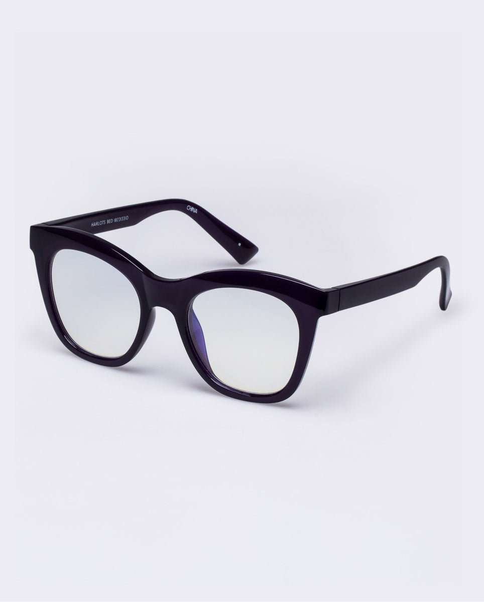 The Book Club Harlots Bed Cat Eye Blue Light Reading Glasses Deep Purple Presence Paris 5871