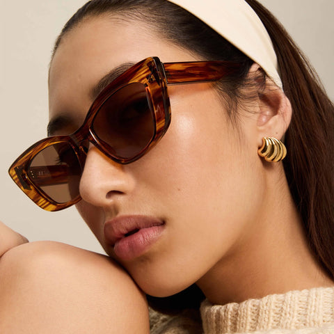 Le Specs Tranquil Turmoil | Woodstripe Sunglasses (Le Sustain Collection)