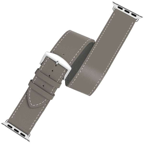 ROCHET Apple Watch Leather Strap - Manhattan Double Tour Taupe Grey