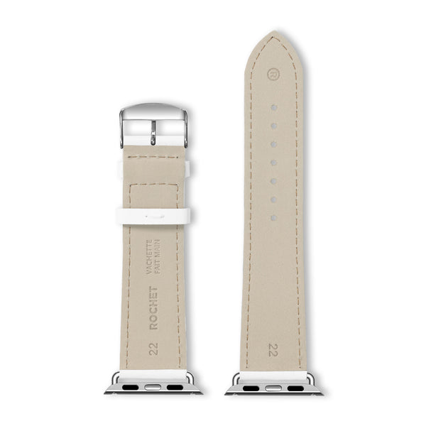 ROCHET Apple Watch Leather Strap - Manhattan White