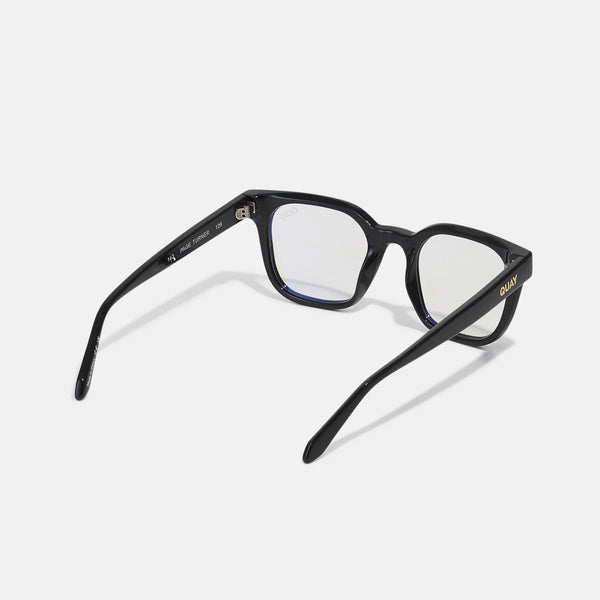 QUAY Page Turner Blue Light Glasses - Black/Clear