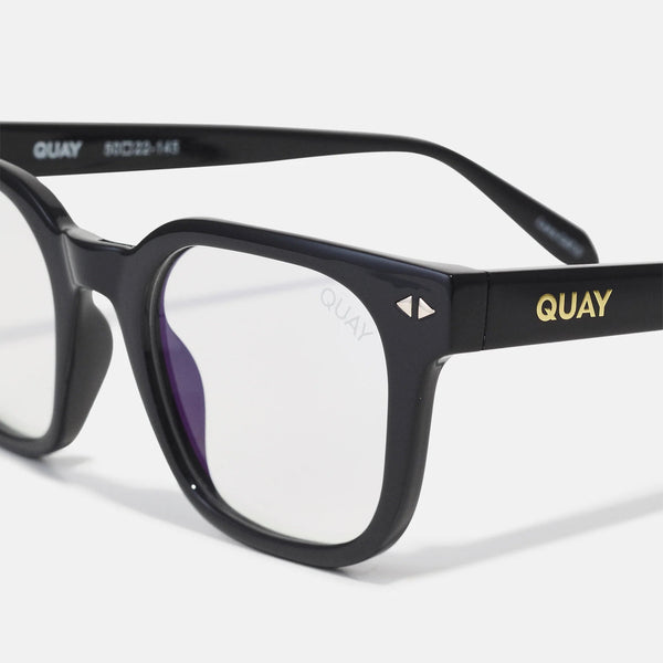 QUAY Page Turner Blue Light Glasses - Black/Clear