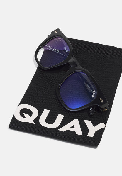 QUAY Page Turner Blue Light Glasses - Black/Clear