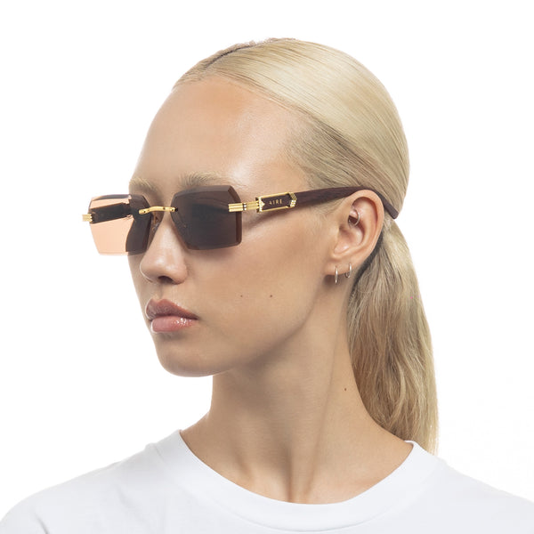 AIRE Nebula Sunglasses - Bright Gold Woodgrain