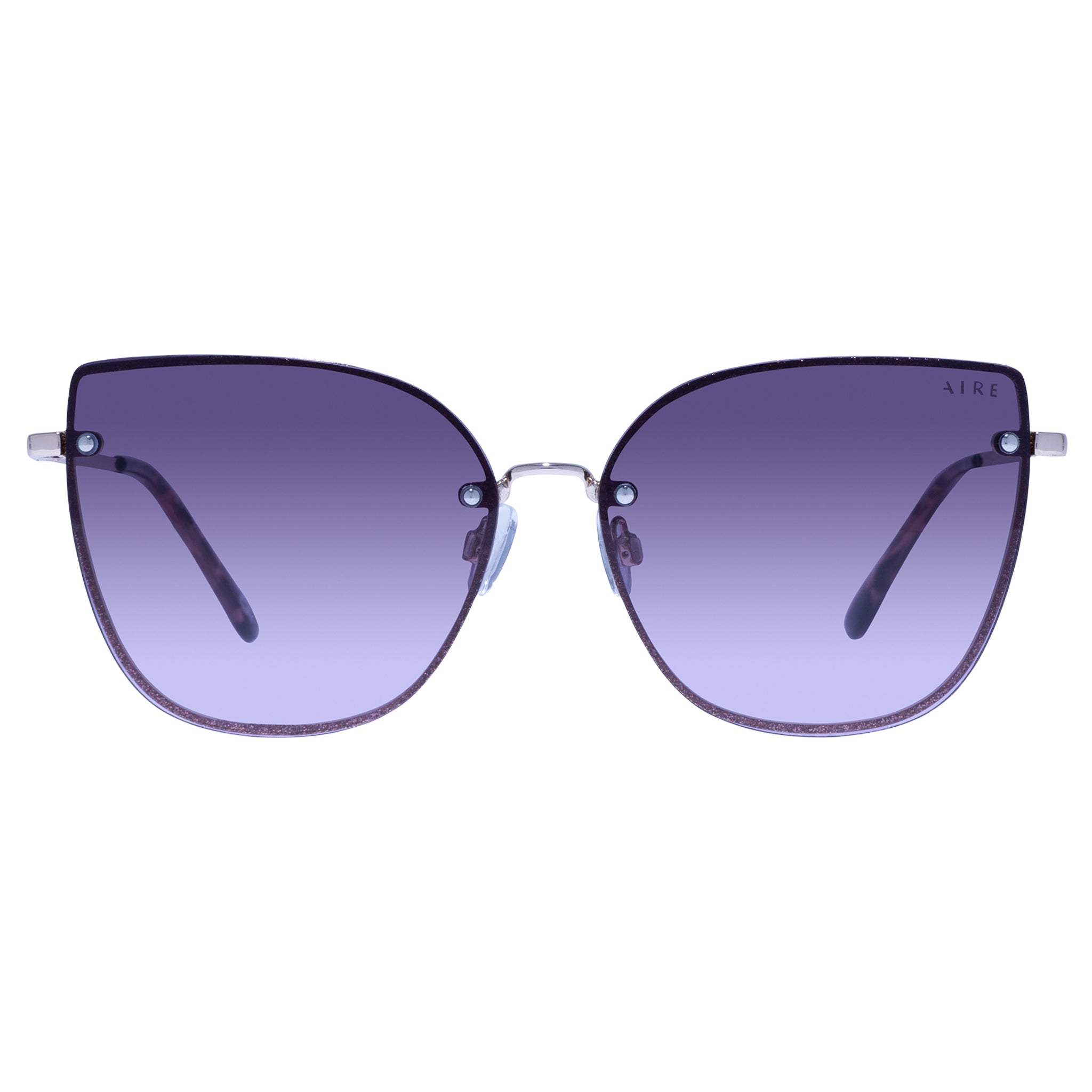 AIRE Amor Sunglasses - Gold Shimmer/Tan Lilac Grad