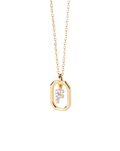 PDPAOLA Mini Letter F Necklace - 925 Sterling Silver / 18K Gold Plating