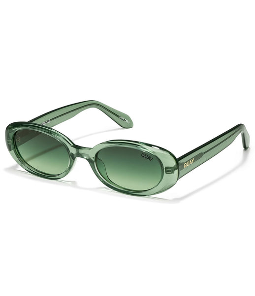 QUAY Felt Cute Sunglasses - Crystal Emerald/Emerald