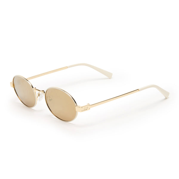 Le Specs Poseidon Deux Limited Edition | Gold Ivory Polarized Sunglasses (Truly On Holidays Collection)