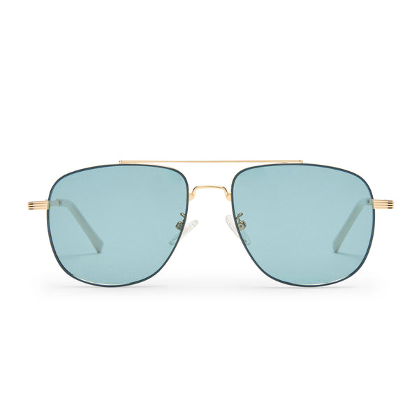 Le Specs The Charmer Limited Edition | Gold Seafoam Polarized Sunglasses (Truly On Holidays Collection)