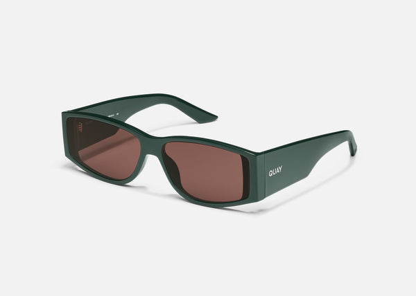 QUAY Not My Fault Sunglasses - Deep Green/Brown (Exclusive Colourway)