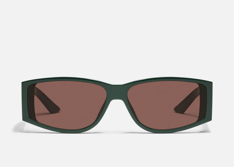 QUAY Not My Fault Sunglasses - Deep Green/Brown (Exclusive Colourway)