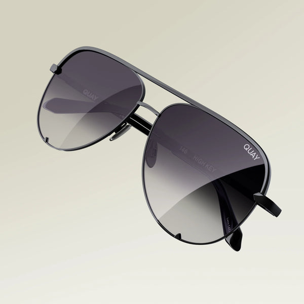 QUAY High Key Large Sunglasses - Black/Fade Polarized