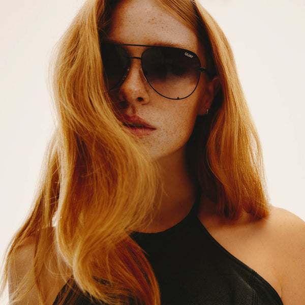 QUAY High Key Large Sunglasses - Black/Fade