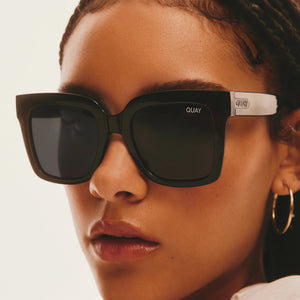 QUAY Icy Sunglasses - Black/Black Polarized