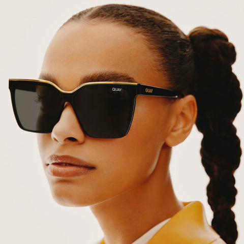 QUAY Level Up Sunglasses - Black Gold/Smoke