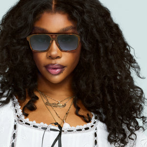 QUAY (The SZA Edit) Soundcheck Sunglasses - Brown Tort/Navy Blue