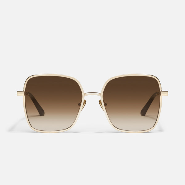 QUAY 5th Ave Sunglasses - Gold/Brown