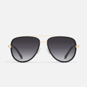 QUAY All In Medium Sunglasses - Black/Smoke Polarized
