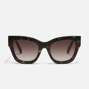 QUAY By The Way Sunglasses - Dappled Green Tortoise/Brown