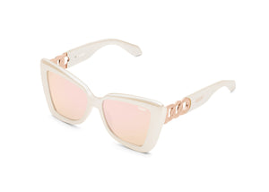 QUAY Chain Reaction Sunglasses - Pearl/Rose