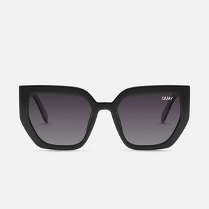 QUAY Contoured Sunglasses - Black/Smoke Polarized