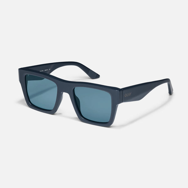 QUAY Fast Lane Sunglasses - Matte Navy/Dark Turquoise