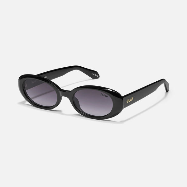 QUAY Felt Cute Sunglasses - Black/Smoke