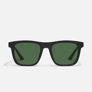 QUAY Flip Side Sunglasses - Matte Black/Green Polarized