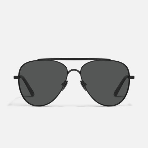 QUAY Free Fall Sunglasses - Black/Smoke Polarized