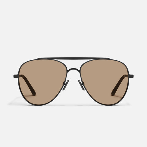 QUAY Free Fall Sunglasses - Matte Black/Tan