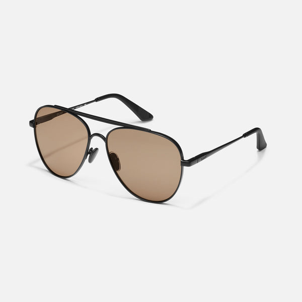 QUAY Free Fall Sunglasses - Matte Black/Tan