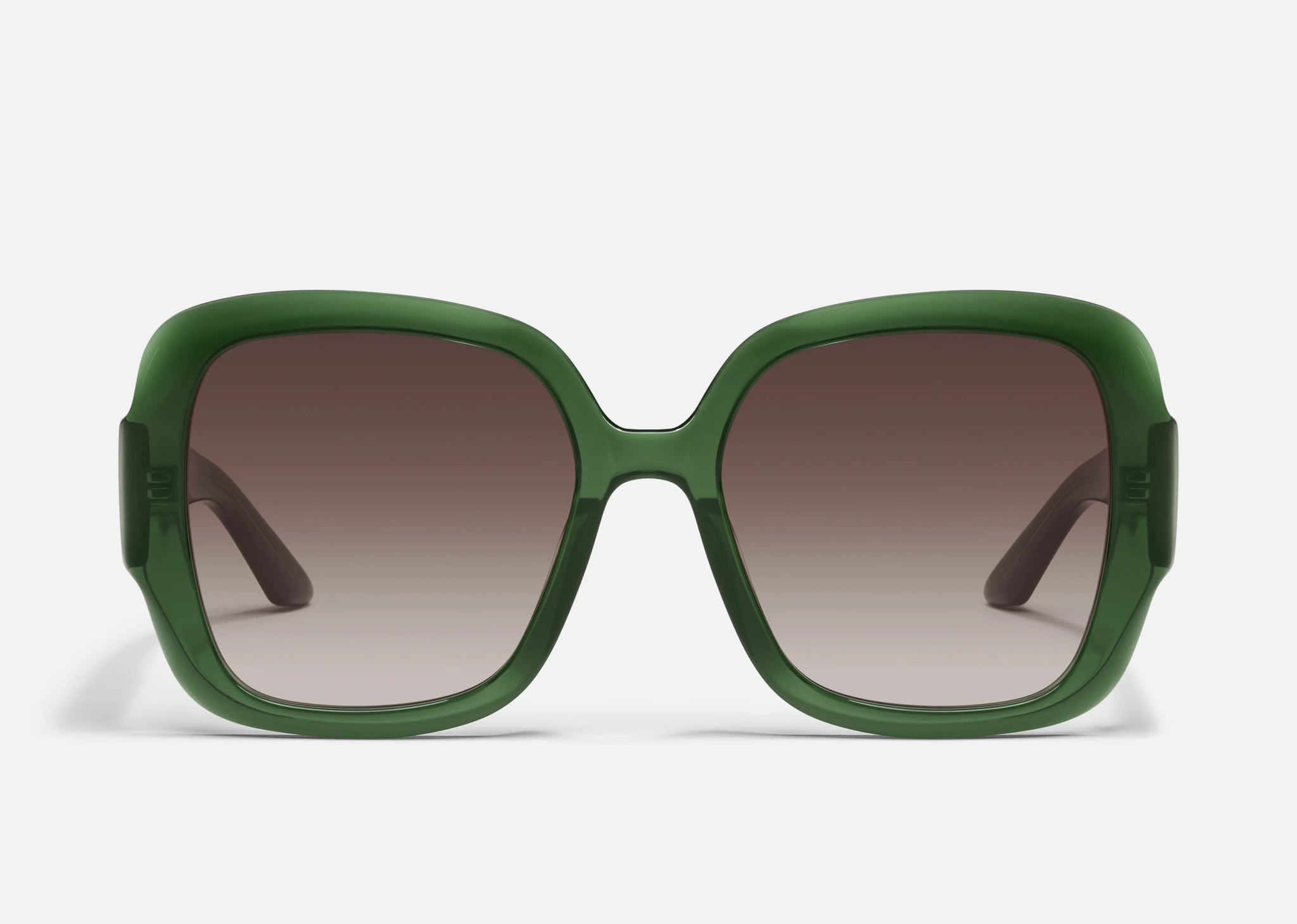 QUAY Full Glam Sunglasses - Forest Green/Brown (Exclusive Colourway)