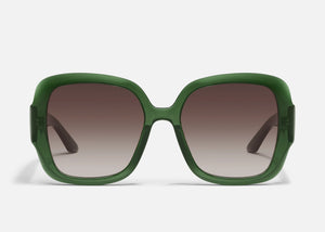 QUAY Full Glam Sunglasses - Forest Green/Brown (Exclusive Colourway)