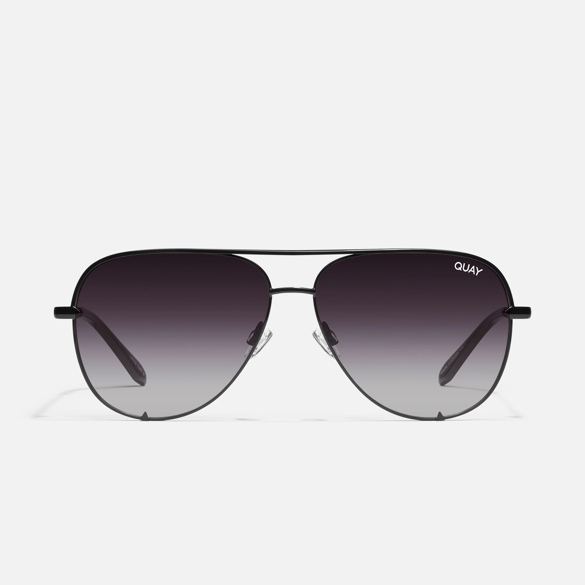 QUAY High Key Large Sunglasses - Black/Fade Polarized