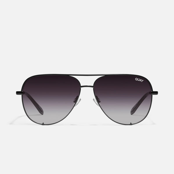 QUAY High Key Large Sunglasses - Black/Fade Polarized