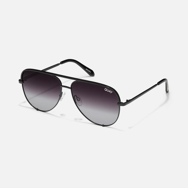 QUAY High Key Large Sunglasses - Black/Fade Polarized