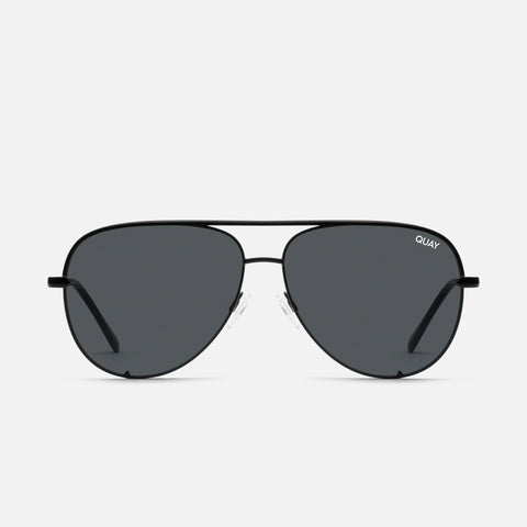 QUAY High Key Extra Large Sunglasses - Black/Smoke Polarized