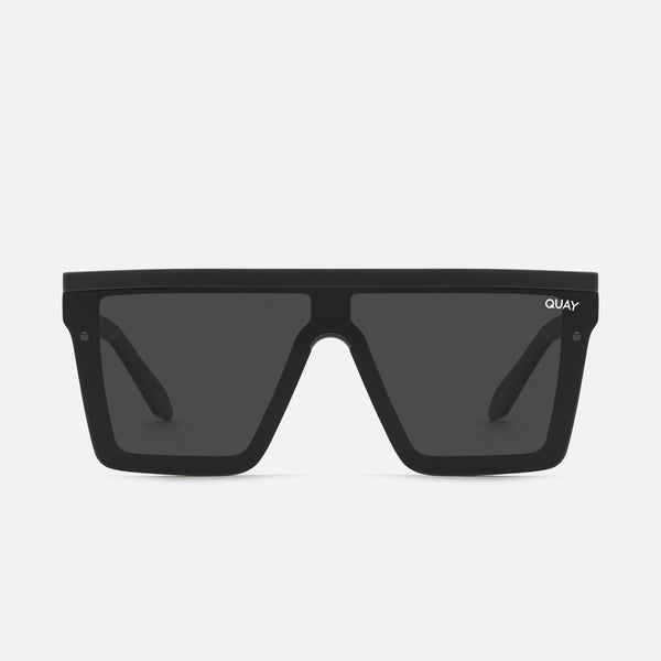 QUAY Hindsight Sunglasses - Black/Smoke Polarized