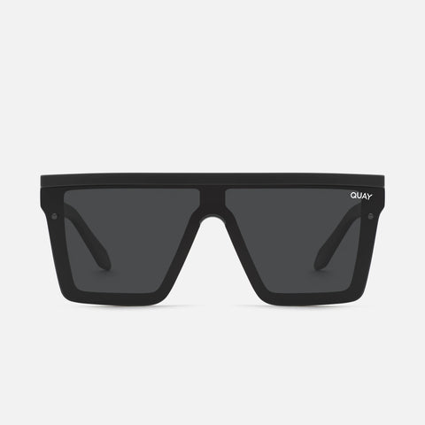 QUAY Hindsight Sunglasses - Black/Smoke Polarized