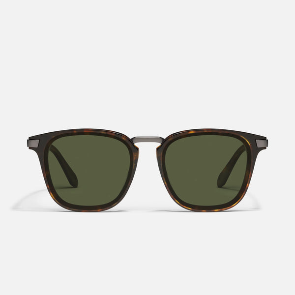 QUAY Jackpot Remixed Sunglasses - Dark Tortoise/Green Polarized