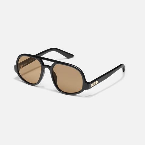 QUAY Jet Set Sunglasses - Black/Tan