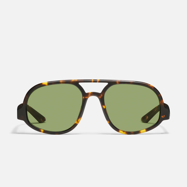 QUAY Jet Set Sunglasses - Tortoise Yellow/Forest