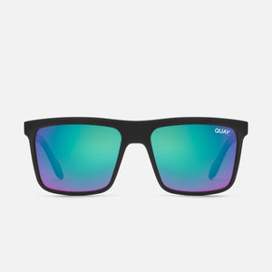 QUAY Let It Run Sunglasses - Matte Black/Navy Polarized