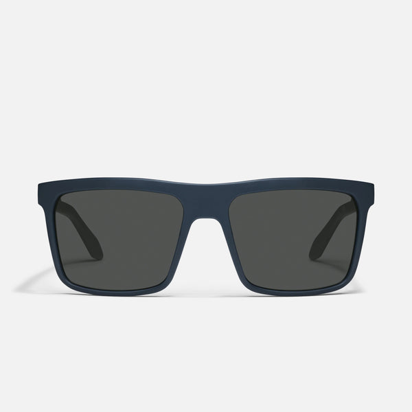 QUAY Let It Run Sunglasses - Matte Navy/Smoke Polarized