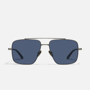 QUAY Level Out Sunglasses - Brushed Gunmetal/Navy