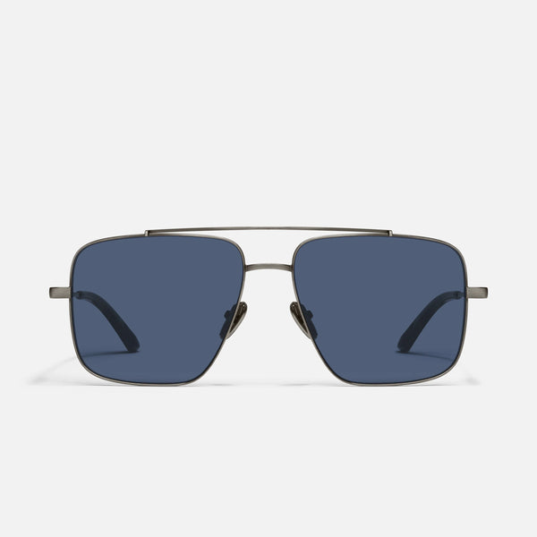 QUAY Level Out Sunglasses - Brushed Gunmetal/Navy