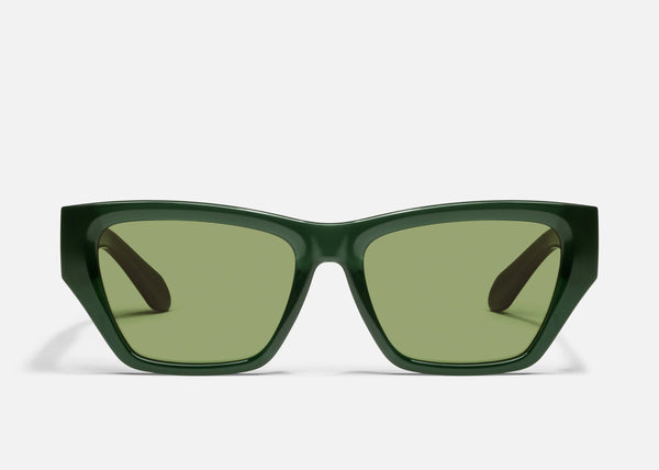 QUAY No Apologies Sunglasses - Forest Green (Exclusive Colourway)