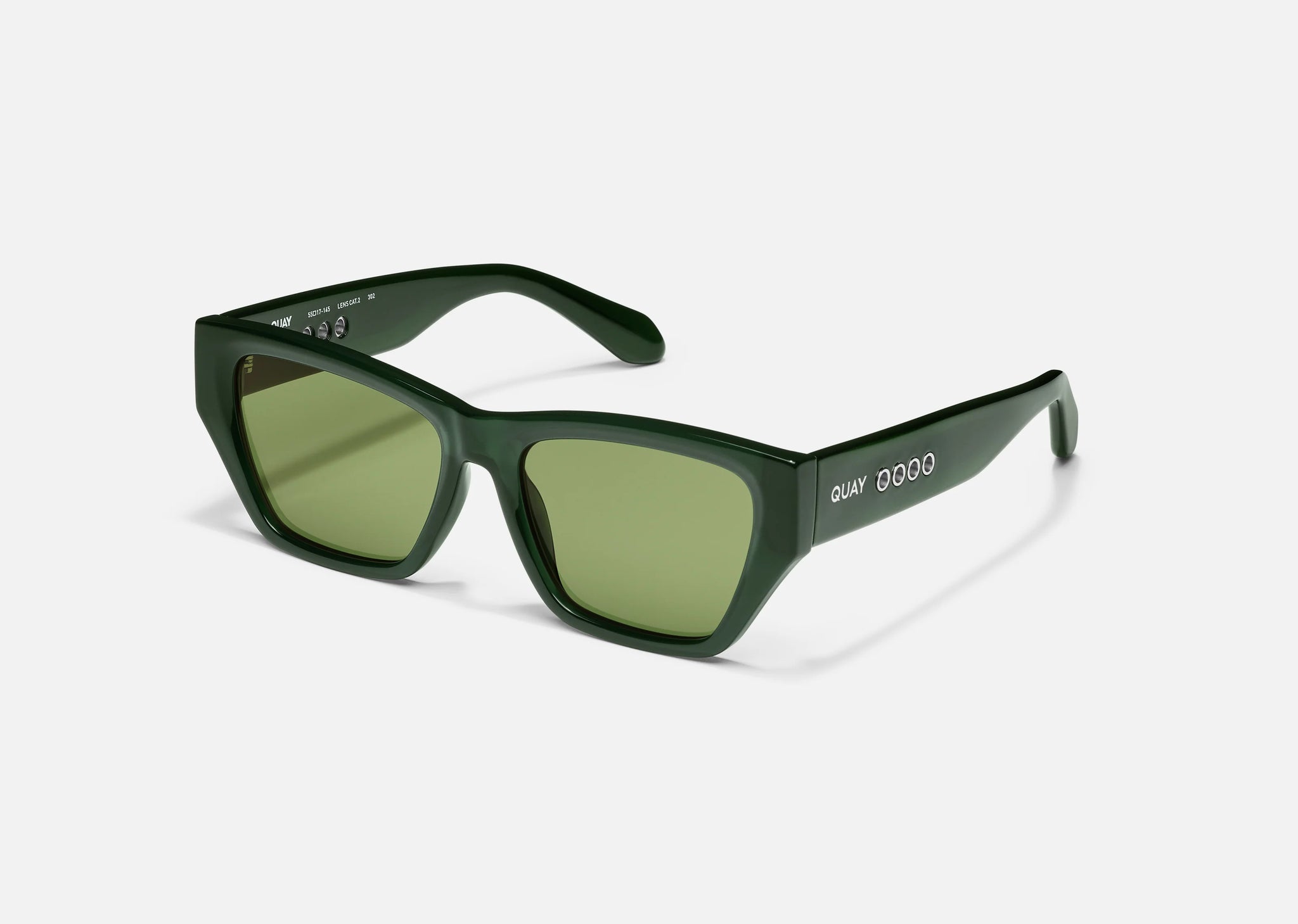 QUAY No Apologies Sunglasses - Forest Green (Exclusive Colourway)