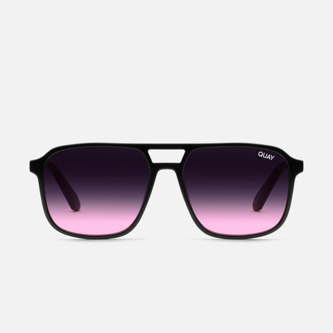 QUAY On The Fly Sunglasses - Black/Black Pink