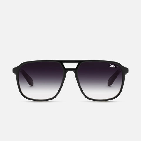 QUAY On The Fly Sunglasses - Black/Black Fade